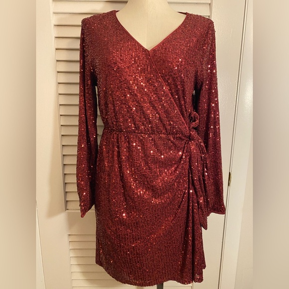 Maurices Dresses & Skirts - Red Sequin “Maurices” Cocktail Dress- Size Medium